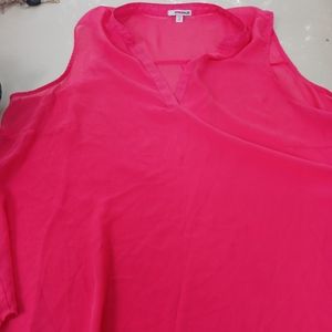 Bongo Pkus Sexy sheer Shrimp color sleeveless blouse size 2x